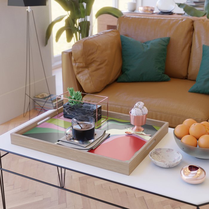  abstract fluid retro swirl 2 Serving Tray Gallery Image 2