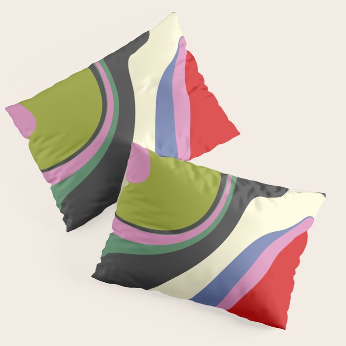  abstract fluid retro swirl 2 Pillow Sham Gallery Image 1