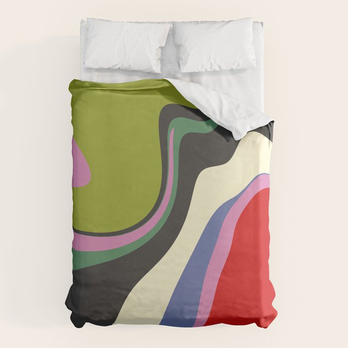  abstract fluid retro swirl 2 Duvet Cover Gallery Image 6