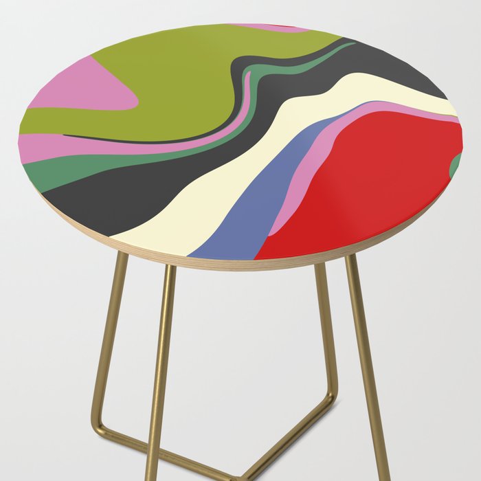  abstract fluid retro swirl 2 Side Table Gallery Image 2