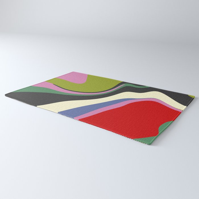 abstract fluid retro swirl 2 Rug Gallery Image 3