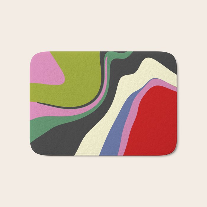  abstract fluid retro swirl 2 Bath Mat Gallery Image 1