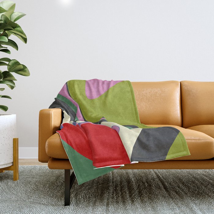  abstract fluid retro swirl 2 Throw Blanket Gallery Image 1