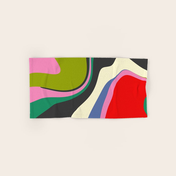  abstract fluid retro swirl 2 Bath Towel Gallery Image 1
