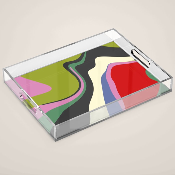  abstract fluid retro swirl 2 Acrylic Tray Gallery Image 1
