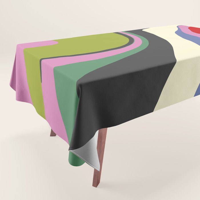  abstract fluid retro swirl 2 Tablecloth Gallery Image 1