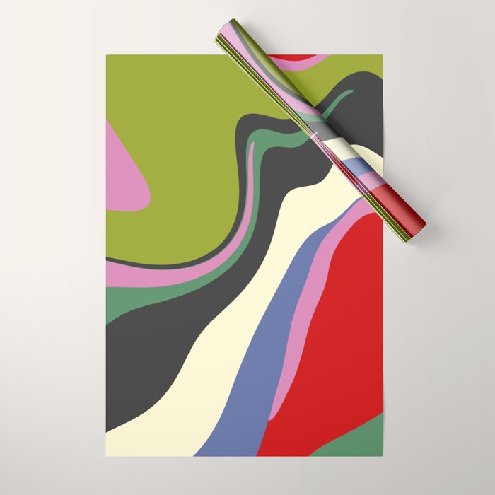  abstract fluid retro swirl 2 Wrapping Paper Gallery Image 1