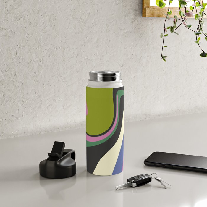  abstract fluid retro swirl 2 Water Bottle Gallery Image 4