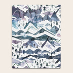 Mountains Watercolor Nature Trees Ski Snow Blue Indigo Notebook Gallery Image 4