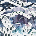 Mountains Watercolor Nature Trees Ski Snow Blue Indigo Coffee Mug Gallery Image 2