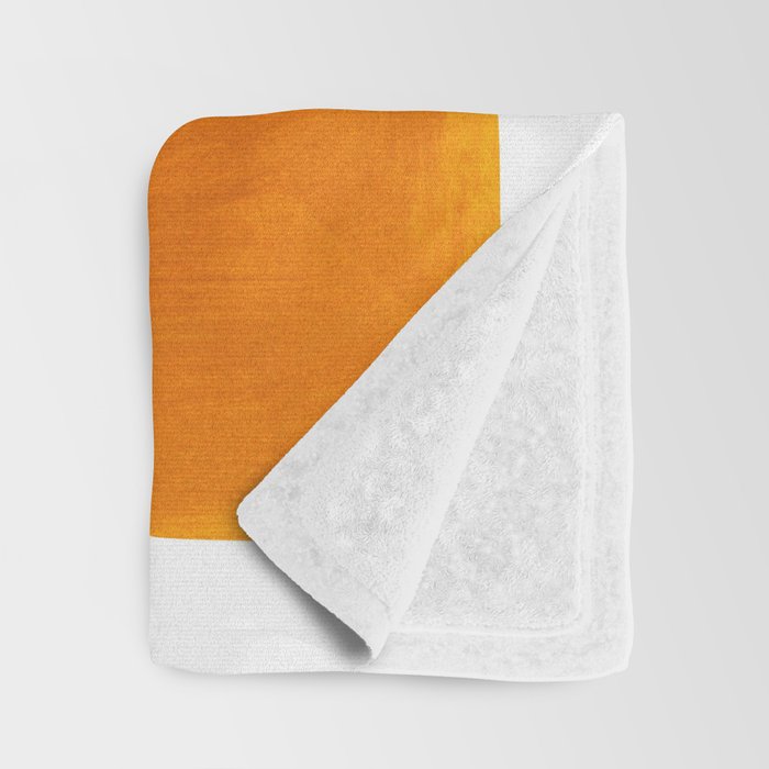 Burnt Orange Yellow Ochre Mid Century Modern Abstract Minimalist Rothko Color Field Squares Throw Blanket Gallery Image 3