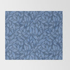 Blue Bali Vines - tropical leaf repeat pattern Throw Blanket Gallery Image 2