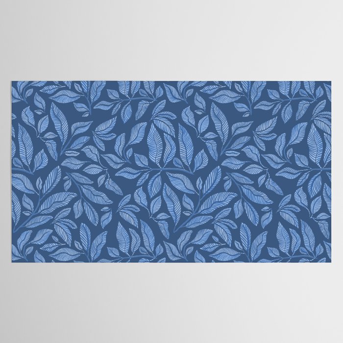Blue Bali Vines - tropical leaf repeat pattern Tablecloth Gallery Image 2