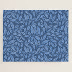 Blue Bali Vines - tropical leaf repeat pattern Jigsaw Puzzle Gallery Image 1