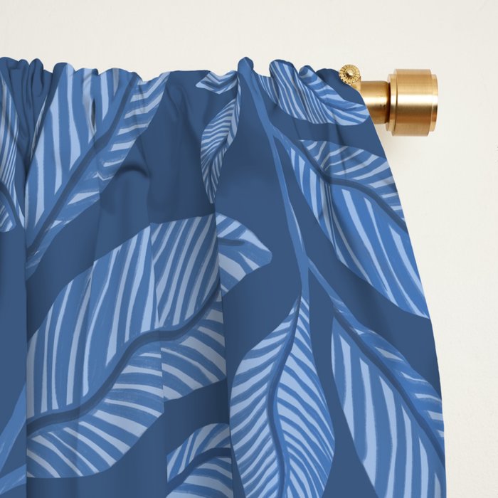 Blue Bali Vines - tropical leaf repeat pattern Window Curtain Gallery Image 2