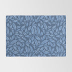 Blue Bali Vines - tropical leaf repeat pattern Rug Gallery Image 2