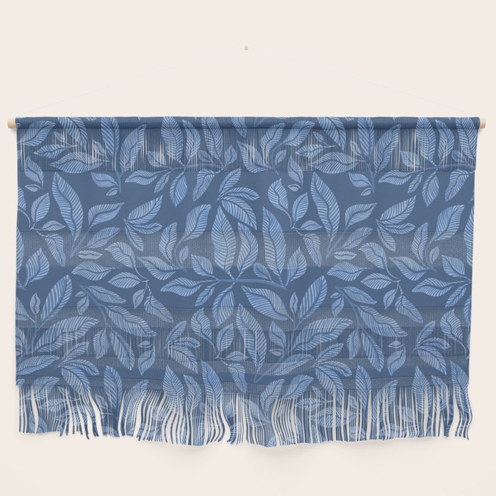Blue Bali Vines - tropical leaf repeat pattern Wall Hanging Gallery Image 1
