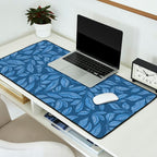 Blue Bali Vines - tropical leaf repeat pattern Desk Mat Gallery Image 2