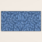 Blue Bali Vines - tropical leaf repeat pattern Desk Mat Gallery Image 3