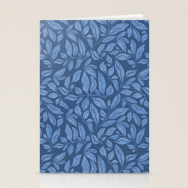 Blue Bali Vines - tropical leaf repeat pattern Stationery Card Gallery Image 1