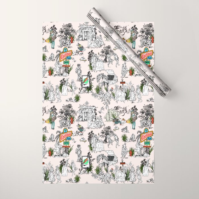 Toile de Jouy modern Wrapping Paper Gallery Image 1