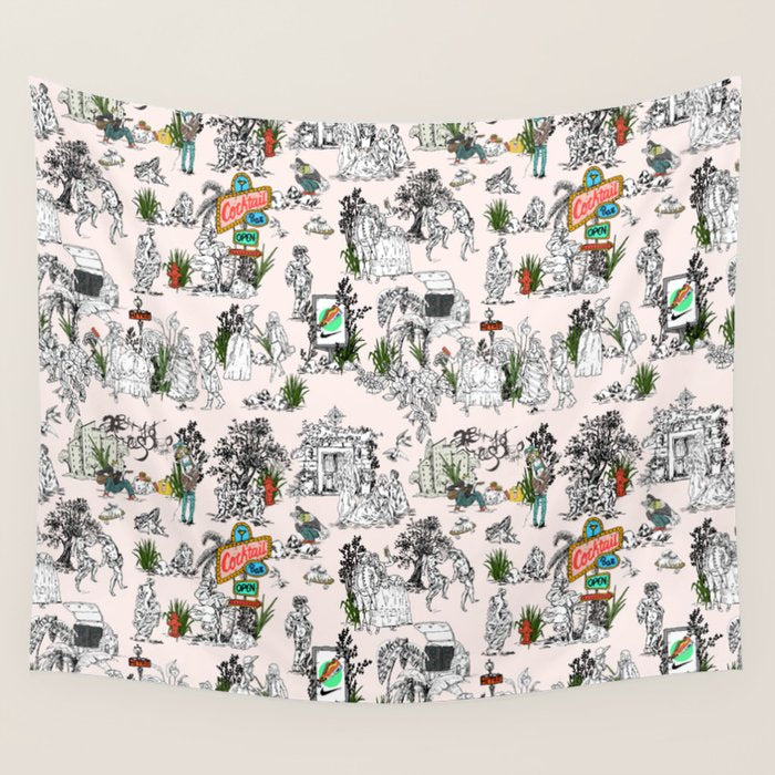 Toile de Jouy modern Wall Tapestry Gallery Image 4
