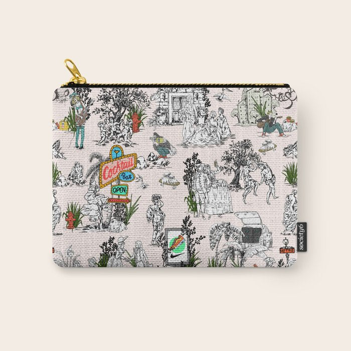 Toile de Jouy modern Carry All Pouch Gallery Image 1