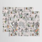 Toile de Jouy modern Placemat Gallery Image 1