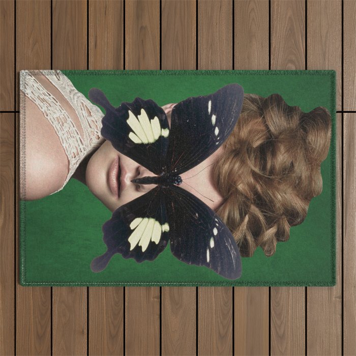 Woman Butterfly 3 Outdoor Rug Gallery Image 1