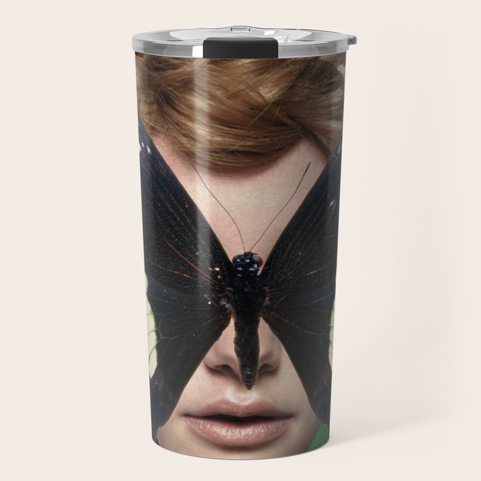 Woman Butterfly 3 Travel Mug Gallery Image 1