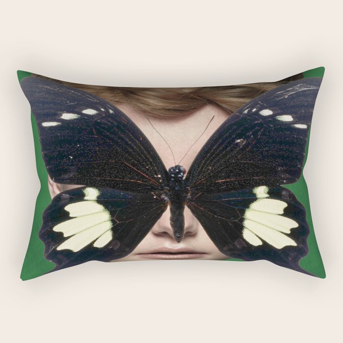 Woman Butterfly 3 Rectangular Pillow Gallery Image 1