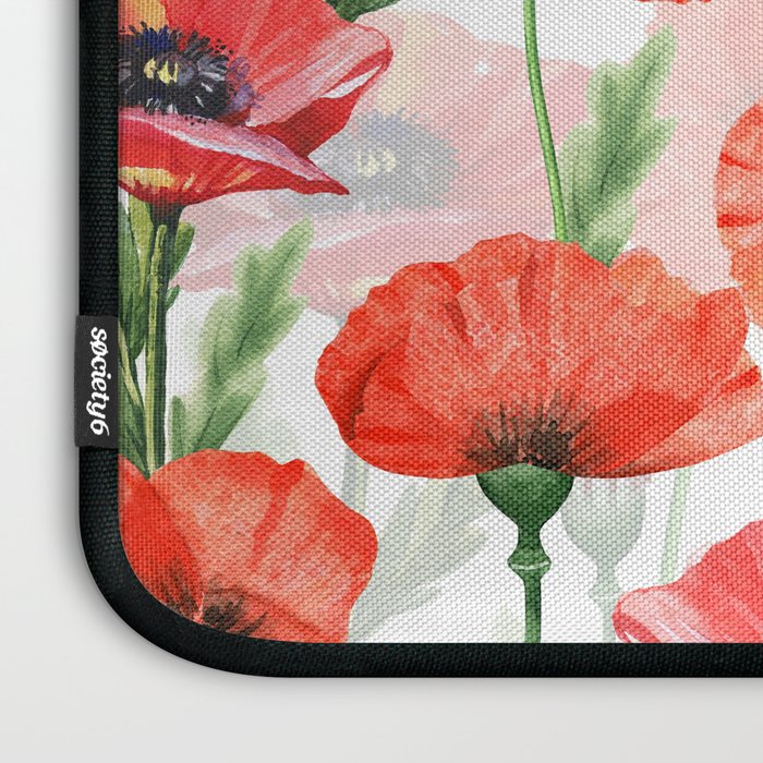 Summer Botanical Poppies Field Laptop Sleeve Gallery Image 3