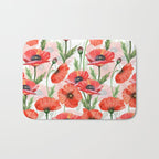 Summer Botanical Poppies Field Bath Mat Gallery Image 1