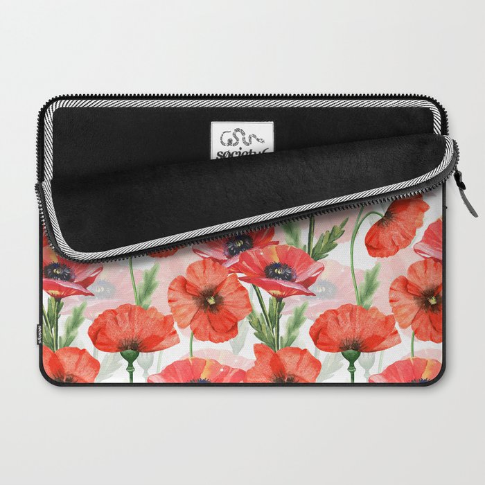 Summer Botanical Poppies Field Laptop Sleeve Gallery Image 2