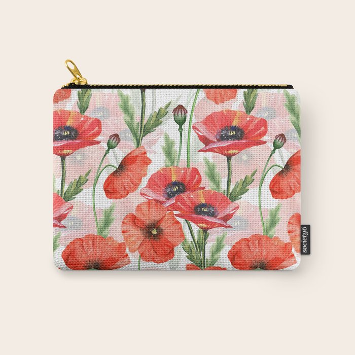 Summer Botanical Poppies Field Carry All Pouch Gallery Image 1