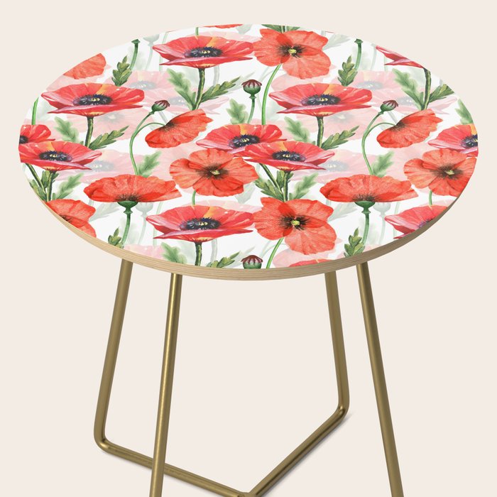 Summer Botanical Poppies Field Side Table Gallery Image 2