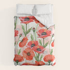 Summer Botanical Poppies Field Duvet Cover Gallery Image 6
