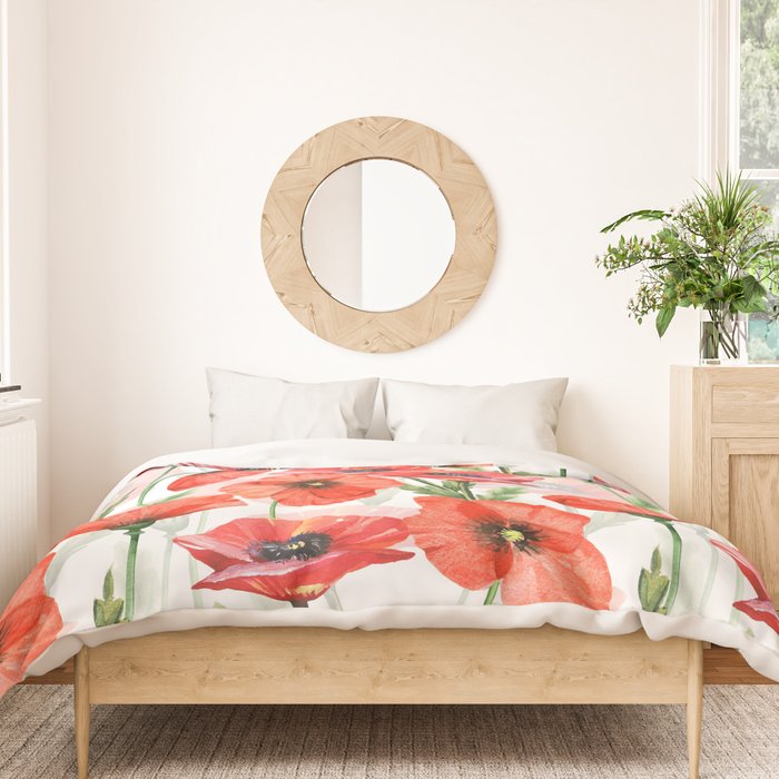 Summer Botanical Poppies Field Duvet Cover Gallery Image 3