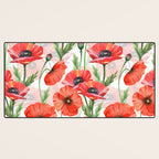 Summer Botanical Poppies Field Desk Mat Gallery Image 3