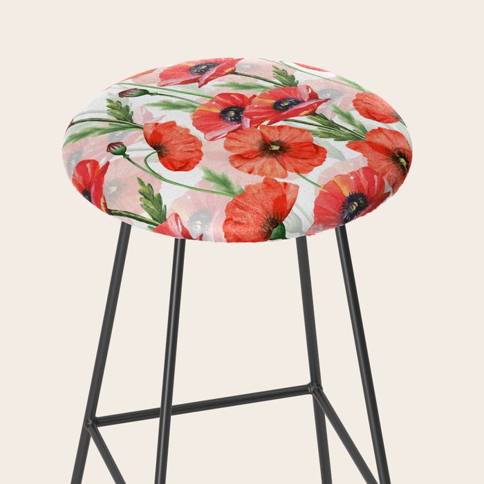 Summer Botanical Poppies Field Stool Gallery Image 2