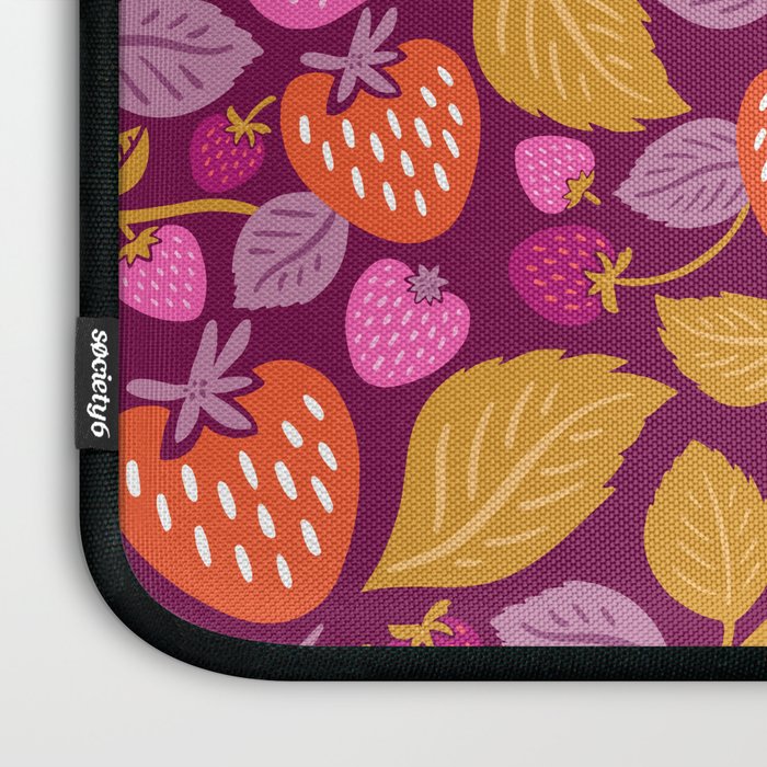 Strawberry Fields - Magenta Gold Laptop Sleeve Gallery Image 3