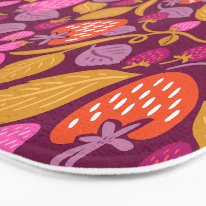 Strawberry Fields - Magenta Gold Bath Mat Gallery Image 3
