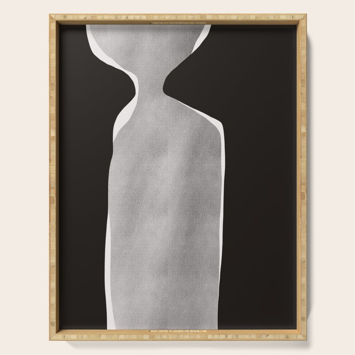 Black modern minimalist abstract 17 Serving Tray Gallery Image 1