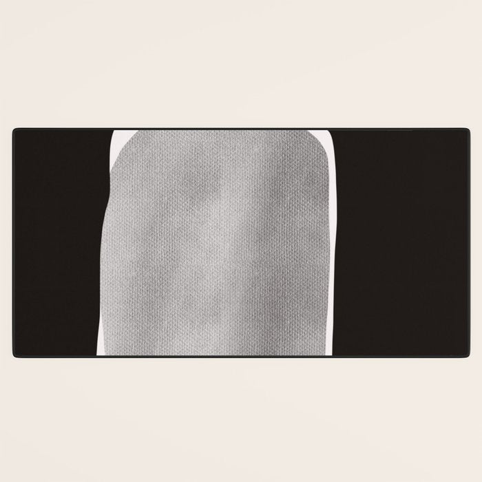 Black modern minimalist abstract 17 Desk Mat Gallery Image 3