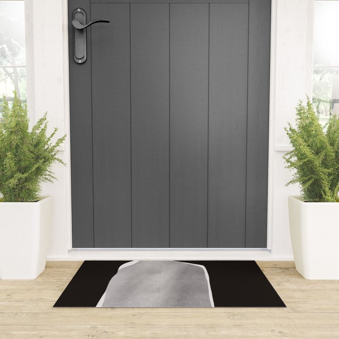 Black modern minimalist abstract 17 Welcome Mat Gallery Image 3
