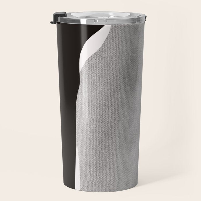 Black modern minimalist abstract 17 Travel Mug Gallery Image 3