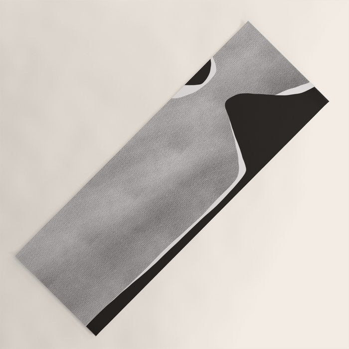 Black modern minimalist abstract 17 Yoga Mat Gallery Image 1