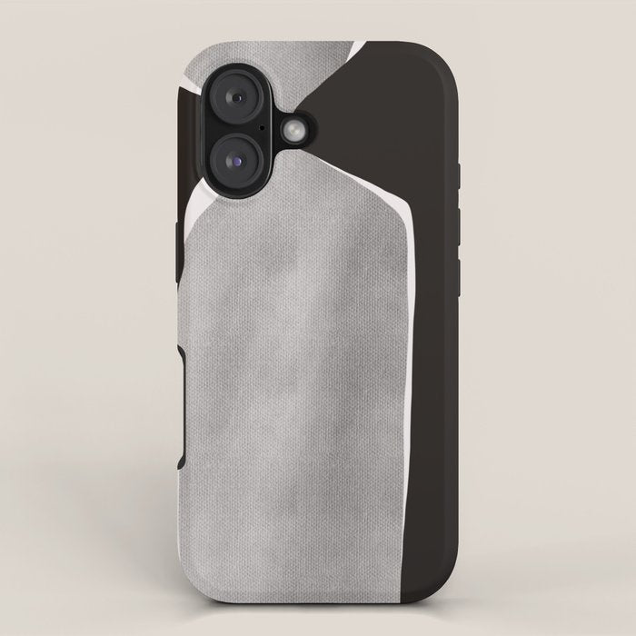 Black modern minimalist abstract 17 iPhone Case Gallery Image 1