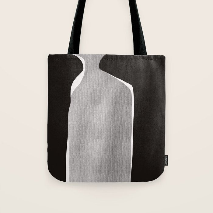Black modern minimalist abstract 17 Tote Bag Gallery Image 1