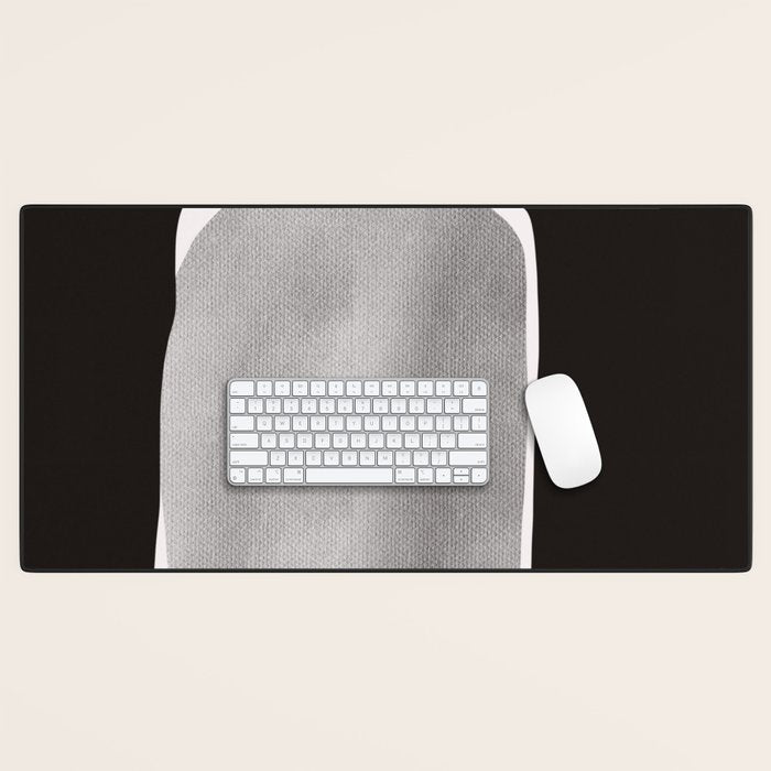 Black modern minimalist abstract 17 Desk Mat Gallery Image 1